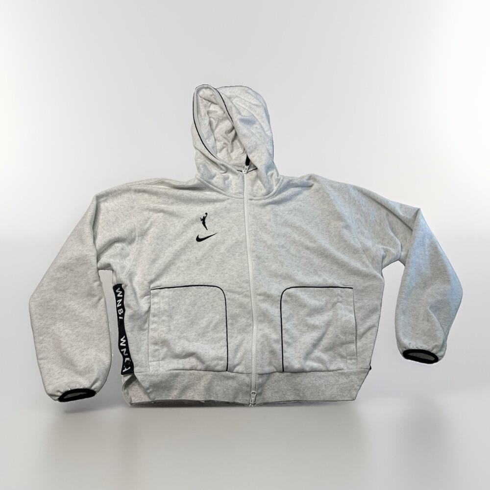 Nike WNBA Gray Dri-Fit Hoodie Full Zip Pockets Size Medium
